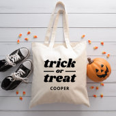 Tote Bag Trick ou traitement Halloween monogramme