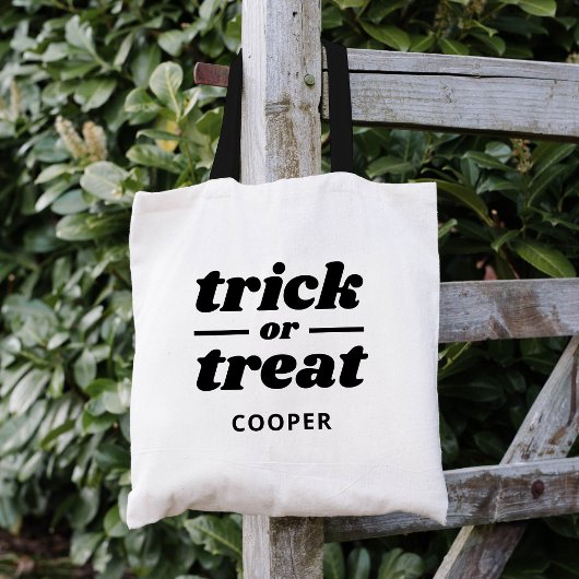 Tote Bag Trick ou traitement Halloween monogramme