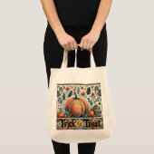 Tote Bag Trick ou Traiter Citrouille Fall Foliing Bohemian  (Devant (produit))