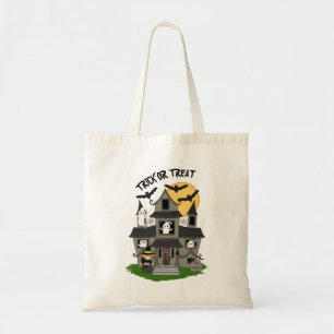 Tote Bag Trick ou traiter Halloween maison hantée avec sorc