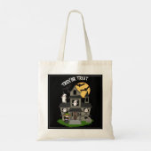 Tote Bag Trick ou traiter Halloween maison hantée noir (Dos)