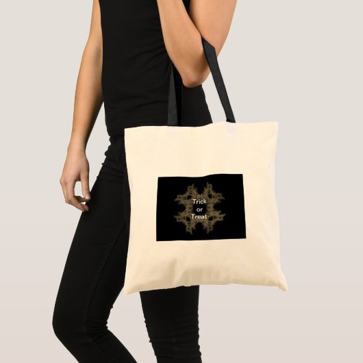 Tote Bag Trick ou traiter l'art fractal Cobweb sur le noir (Devant (produit))