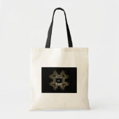 Tote Bag Trick ou traiter l'art fractal Cobweb sur le noir (Devant)