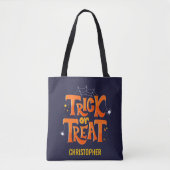 Tote Bag Trick ou traiter les araignées mignonne Halloween (Devant)
