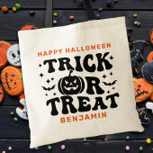 Tote Bag Trick Ou Traiter Retro Simple Personnalisé Hallowe