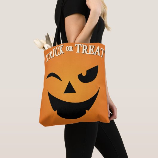 Tote Bag Trick ou Treat Citrouille (De près)