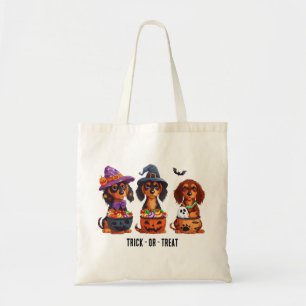 Tote Bag Trick Ou Treat Halloween Dachshund Dogs
