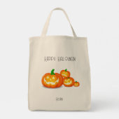 Tote Bag Trick ou Treat Jack-O-Lantern - Personnaliser (Dos)
