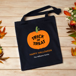 Tote Bag Trick ou Treat mignon Citrouille Halloween
