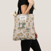 Tote Bag Tricot de couture monogramme personnalisé (De près)