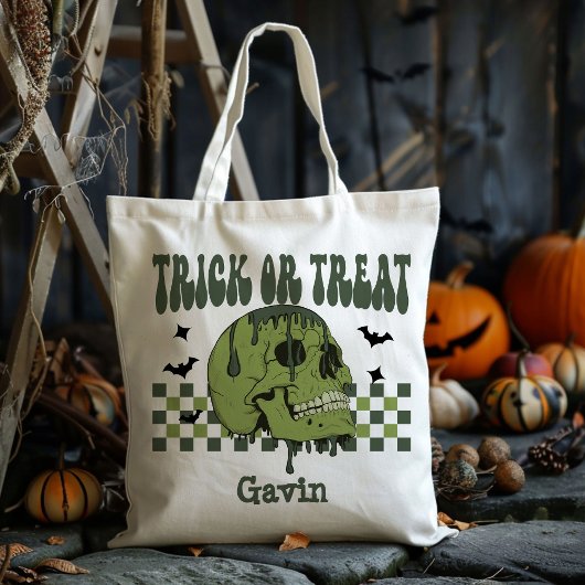 Tote Bag Tricot De Crâne Zombie Personnalisé Ou Traiter Un
