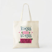 Tote Bag Tricot Drôle Phrase To Knit or Not to Knit..Rose (Devant)