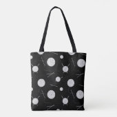 Tote Bag Tricot Fils et aiguilles Noir Blanc (Dos)