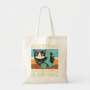 Tote Bag Tricot Parce Que Le Meurtre Est Mal - Knitter Croc