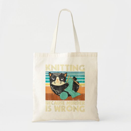 Tote Bag Tricot Parce Que Le Meurtre Est Mal - Knitter Croc (Devant)