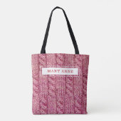 Tote Bag tricot rose personnalisé (Dos)