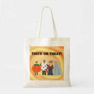 Tote Bag Tricoter ou traiter, Enfants en costumes, Hallowee