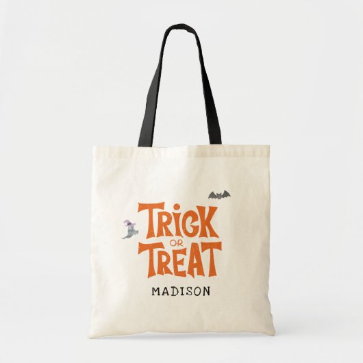 Tote Bag Tricoter ou traiter Halloween fête d'anniversaire (Devant)
