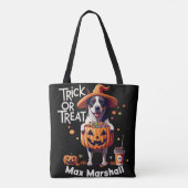 Tote Bag Tricoter ou traiter le chien - Boo Crew Orange Bla (Dos)