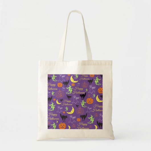 Tote Bag Tricoter ou traiter le Motif d'Halloween (Devant)