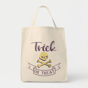 Tote Bag Tricoter ou traiter les os croisés du crâne Ruban