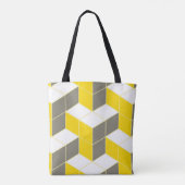 Tote Bag Trident cubique isométrique gris et jaune sans joi (Dos)