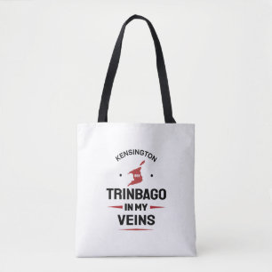 Tote Bag Trinbago dans mes veines   Fierté Trini BLANC