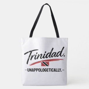 Tote Bag Trinidad Fièrement Fier Pride TEXTE NOIR