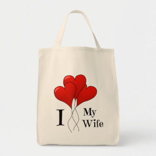 Tote Bag Trio de Ballons du Coeur Rouge J'aime ma femme