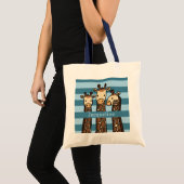Tote Bag Trio de Girafe Bébé, ajouter le nom de l'enfant (Devant (produit))