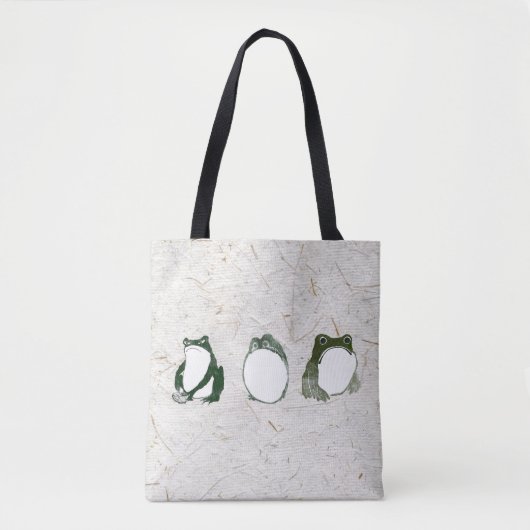 Tote Bag Trio de grenouilles japonaises grumeuses crapauds  (Devant)