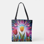 Tote Bag Trio de tulipes : Une explosion de beauté printani (Dos)