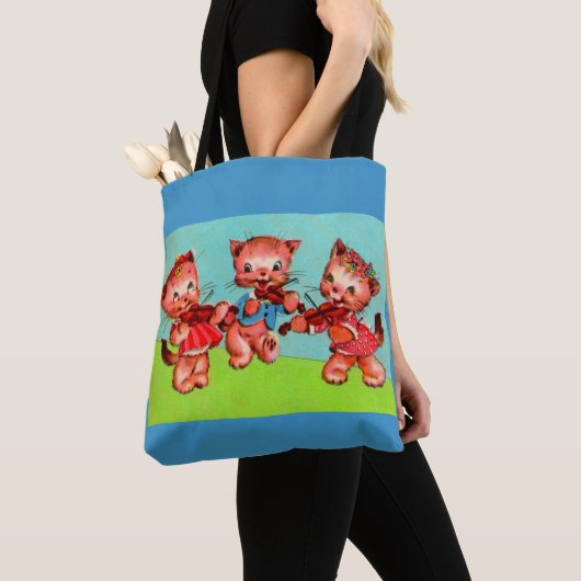 Tote Bag trio de violonistes kitten (De près)
