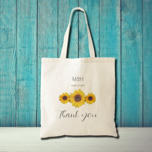 Tote Bag trio tournesol - Merci mariage