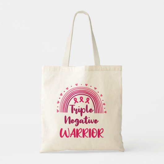 Tote Bag Triple guerrier négatif cancer du sein Arc-en-ciel (Dos)