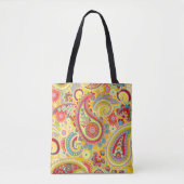 Tote Bag Trippy Hippy Retro Paisley (Devant)