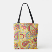 Tote Bag Trippy Hippy Retro Paisley (Dos)