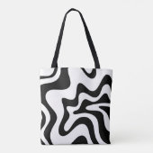 Tote Bag Trippy noir et blanc rétro Liquid Swirl Abstrait (Dos)