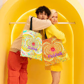 Tote Bag Trippy Orange Funky