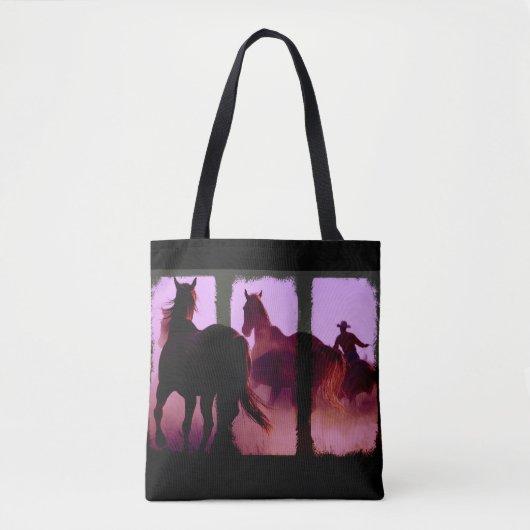 Tote Bag Triptyque de la capture de chevaux sauvages (Devant)