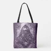 Tote Bag Triquetra Trinity Knot Lavender Purple Faux Métal (Dos)