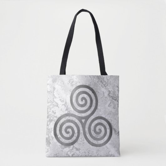 Tote Bag Triskele celtique argent antique + votre idée & ar (Devant)