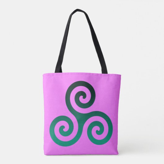 Tote Bag Triskele Vert Rose Fuchsia (Dos)
