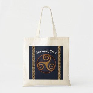 Tote Bag Triskelion celtique (bleu) personnalisé