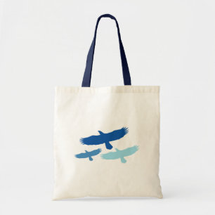 Tote Bag Trois aigles volant (bleu)
