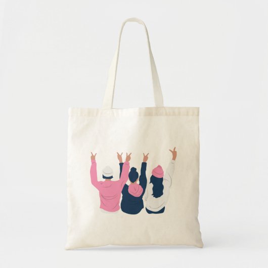 Tote Bag Trois amis mignons fille (Devant)