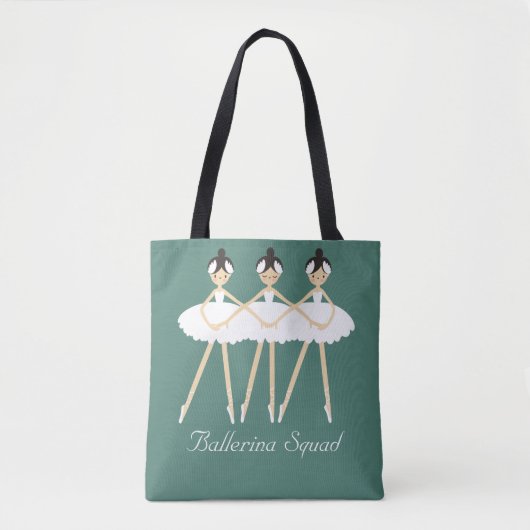 Tote Bag Trois Ballerinas mignonnes, Robes blanches (Devant)