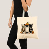 Tote Bag Trois chats Halloween (Devant (produit))