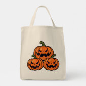 Tote Bag Trois citrouilles de Jack o'lantern (Dos)