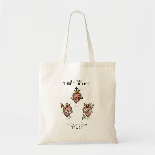 Tote Bag Trois Coeurs Sacrés De Jésus Marie Joseph Jmj Cath (Devant)
